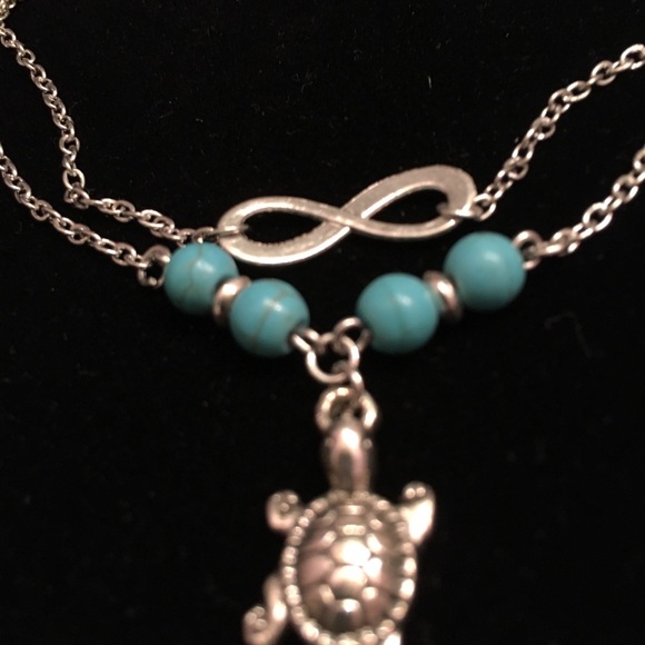Infinity Turtle Turquoise Ankle Bracelet New - Picture 4 of 4